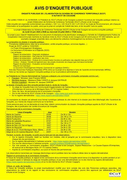 ENQUETE PUBLIQUE SCOT